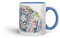 Vixar Gorilla Ape Monkey Animals Watercolour Art Coloured Mug Cup Gift Birthday Work Office Tea Coffee (C Blue)