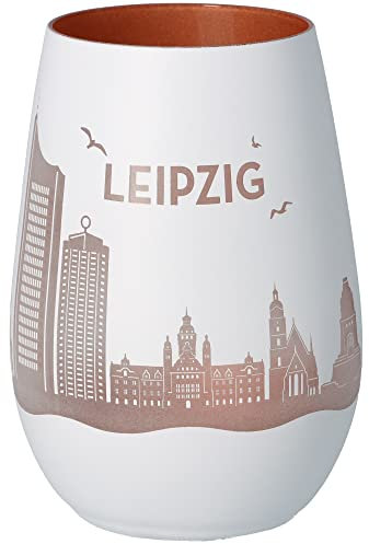 Goodtimes Windlicht Leipzig Skyline (Weiß & Bronze)