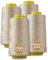 NäHgarn Overlockgarn 100% Polyester Beige NäHgarn Set FüR NäHgarn Faden Garn NäHmaschine 4 NäHgarn Zwirn ReißFest NäHmaschinengarn Thread NäHfaden Overlock Garn 40/2 Je 2745 M, Insgesamt 11000m