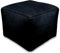 See the Good Quadratischer Leder Pouf - Handgefertigt - gefüllt geliefert - Ottoman, Sitzsack, Fußhocker (Schwarz)