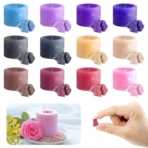 GAROMIA Kerzenwachs Farbe 12 * 5g Farbe Kerzenfarben DIY Wachsfarben Kerzenherstellung Kerzenwachs zum Gießen für Sojawachs Paraffin Bienenwachs Kerzen Selber Machen