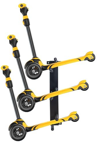 ztysn Roller-Wandhalterung, Garagenständer für mehrere Roller, Halterung für 3 Elektroroller, Metall-Organizer (schwarz)