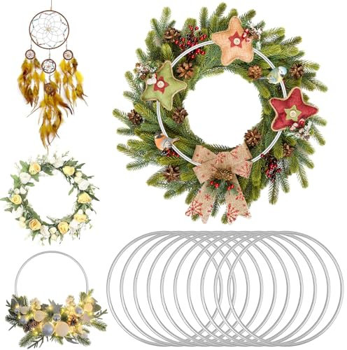 UNINGYI Metallringe zum Basteln, 10 Stück Traumfänger Ringe 10cm ø, Handwerkliche Metallring, Deko Ringe zum Aufhängen, Makramee Ringe für DIY Floral Hoop, Hochzeitskranz, Wandbehang