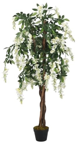 vidaXL Glyzinienbaum Künstlich 840 Blätter 120 cm Grün und Weiß