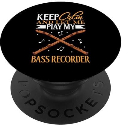 Reste calme - je joue de la flûte à bec basse PopSockets PopGrip Adhésif