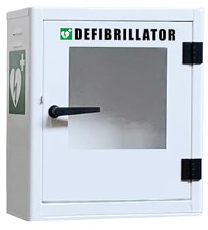 PVS - Metallgehäuse für Defibrillatoren, für den Innen- und Außenbereich, weiß, 35360