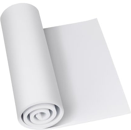 Do²ping Goma EVA Blanca, Espuma EVA 10mm, 35.5 x 99cm EVA Foam Cosplay, Alta Densidad 86kg/m3 Rollo Goma EVA para Costume Proyecto DIY (10mm Blanca)