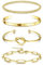 Dochais 4 Pcs Armband Damen Gold, Ketten Armbänder Für Damen, Vergoldet 18k, Verstellbares Gold, Twist Büroklammer Goldperlen
