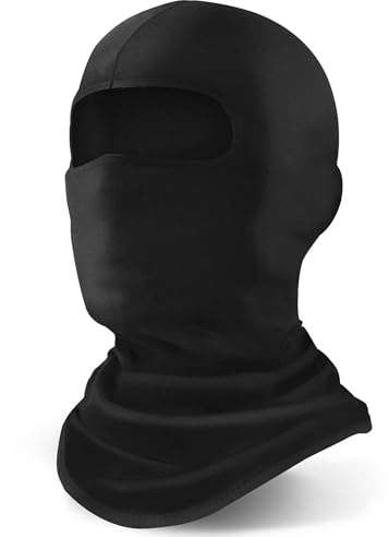 Xeoxarel Balaclava Face Mask, Summer Cooling Neck Gaiter, UV Protector Motorcycle Ski Scarf for Men/Women Black