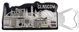 Big City Glasgow Bottle Opener Magnet, Glasgow Magnet | A refrigerator magnet and bottle opener in one, featuring an illustrated Glasgow skyline design. Perfect Scottish souvenir.
