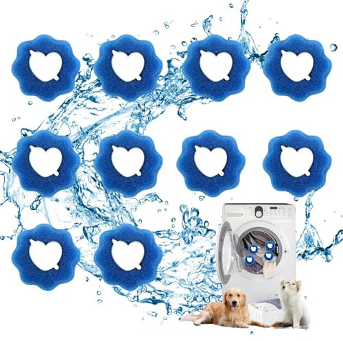 10 Pieces Tierhaarentferner Waschmaschine Fusselbälle Waschmaschine Katzenhaarentferner Waschmaschine Haarfänger Waschmaschine für Wäschetrockner und Waschmaschine (Blütenform)
