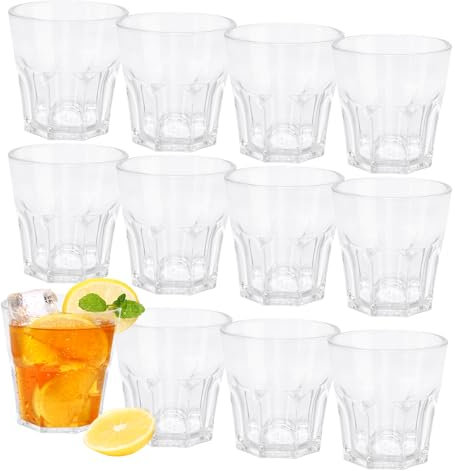 DIBALIYI Riutilizzabile e Impilabili Set Bicchieri Acqua (12pcs Trasparente)