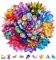 GLOBLELAND 200 Stück Mandala Blumen Holzpuzzle Für Erwachsene, 28x28 cm, Holzpuzzle Für Erwachsene, Einzigartig Geformte Holzpuzzles, Bunte Puzzles Für Weihnachten, Ostern, Geburtstagsgeschenke