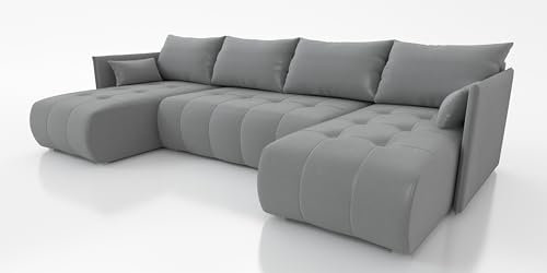 IWMAR MÖBEL Nessa ECKSOFA U MIT SCHLAFFUNKTION! 292x152x40 Sofa 4 Sitzer! Best Schlafsofa. Couch mit Bettkasten. Couch Wohnzimmer. Polstermöbel. Möbel mit Schlaffunktion. Schlafsofa mit Bettkasten.