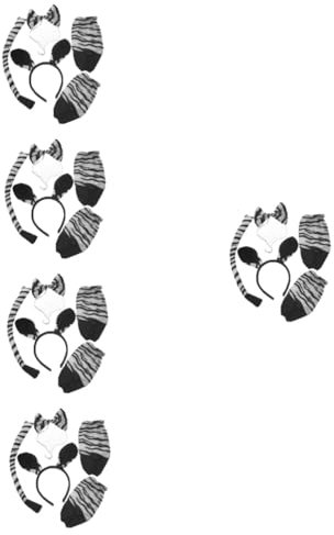 Cabilock 5 Sets Zebra Ohr Stirnband Tierohr Haarbänder Damen Kopfschmuck Party Dekoratives Stirnband Zebra Fliege Und Zebra Cosplay Zebra Kopfschmuck Ohren