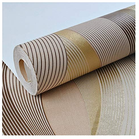 Crepundia Non-Woven Wallpaper Metallic Gold Texture Wallpaper Roll Geometric Stripes Pattern Modern Fashion Vinyl Wall Paper Living Room