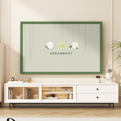 30-80 Zoll Innen-tv-Abdeckung, Tv-displayschutz Im Europäischen Stil, Staubdicht, Für LCD-led-Fernseher, Gebogener Fernseher, Staubschutz, Stoff, Innendekoration(Size:65in(150x90cm),Color:A)