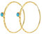 POPLYKE Türkis Kreis Endless Creolen für Damen Gold überzogene Sterling Silber Hoop Ohrringe 30mm