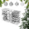 YRHome 108pcs Weihnachtskugeln Klein Weihnachtsbaumkugeln Christbaumkugeln Kunststoff mit Aufhänger Weihnachtsdekoration Kugeln Weihnachtsschmuck Deko Weihnachtsbaumschmuck, Silber