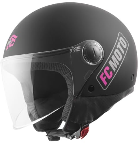 FC-Moto Square-RS Casco Jet, nero opaco/viola, M