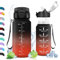 Vikaster Botella Agua Deporte, 0.5 l Botella con Pajita, Botellas Agua sin BPA, a Prueba de Fugas, Fácil de Abrir, Botella Reutilizable, Gimnasio, Running, Niños, Adulto, Bicicleta