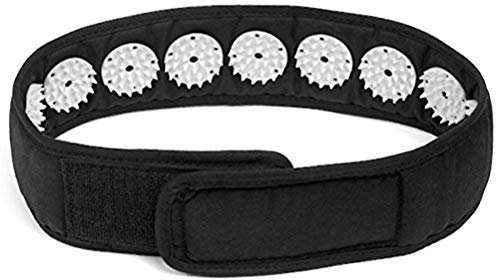 Akupressur-Wickel-Stirnband für Nacken-Kopf-Massage, Muskel-Stress-Entspannung, Akupunktur-Massagegürtel (Schwarz)