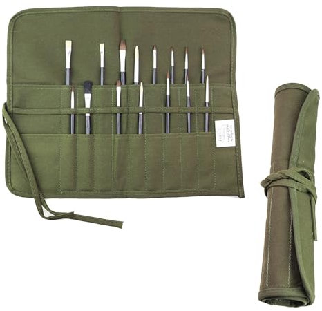YiJPXinADZ Canvas Paint Brush Holder Roll, 22 Slots, for Watercolour, Gouache Brushes