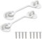2pcs White Cabin Hooks 4 Inch, Stainless Steel Gate Hook Lock, Solid Barn Door Hook for Door Gate Shed Window Closet with Mounting Screws (4inch)