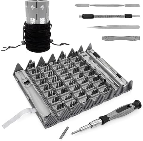 GALLUNOPTIMAL Präzisionsschraubendreher-SET 126-teilig | mit Magnetisierer, professionelles Reparatur- und Wartungswerkzeug-Set, für Computer/Laptop/Tablet/Kamera/Uhr/Brille uvm.