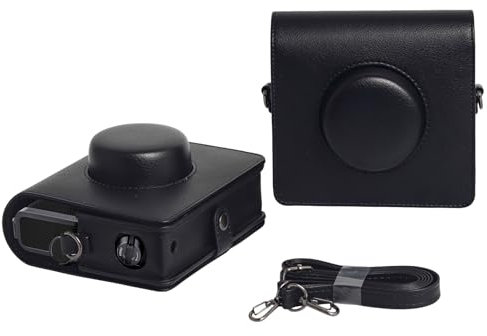 HIYQIN Retro Kameratasche für Fujifilm Instax Wide EVO, für INSTAX Wide EVO Tasche Schutzhülle mit Verstellbarem Schultergurt - Schwarz