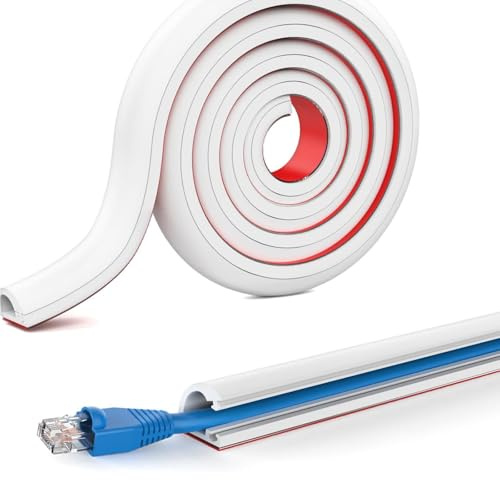 3 Meter Minikabelkanäle Flexibler Kabelkanal Halbrund, Selbstklebend Mini Kabelkanal Weiß Cable Hider
