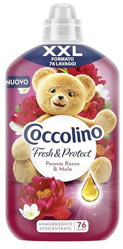 Coccolino Ammorbidente Concentrato Peonia Rossa e mela, Ammorbidente Lavatrice Fresh&Protect, Morbidezza Naturale, Freschezza Lunga, Formato XXL 456 Lavaggi, 6 x 1750 ml