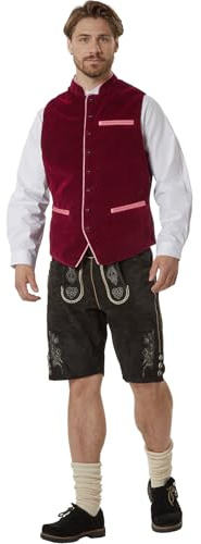 dressforfun Trachtenweste Herren, Vintage Weste, Herrenweste mit Stehkragen, Trachtengilet aus Samtstoff, klassische Trachtenweste, vielseitig kombinierbar, für Oktoberfest Hochzeit