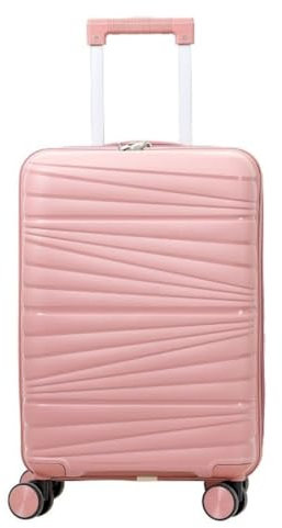 Pierre Cardin Valigia Trolley rigido con rotelle girevoli 55x38x20 Espandibile. (ROSA ANTICO)