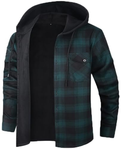 Iris Sprite Chemise à Carreaux rembourrée Chaude pour Homme (Vert - 2,L)