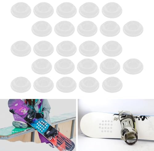 Aoreun 25 Stück Snowboard Stomp Pad,Klar Anti-Rutsch Stomp Pad 3D, Selbstklebendes Snowboard Griffpolster aus Silikon, rutschfeste Snowboard Pads für Herren Damen, Winter-Ski-Zubehör