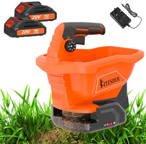 Electric Spreader,Electric Fertiliser Spreader, Hand Spreader,Dual Battery System,Range of up to 5,000 Square Meters Lightweight and Portable for Efficient Sowing