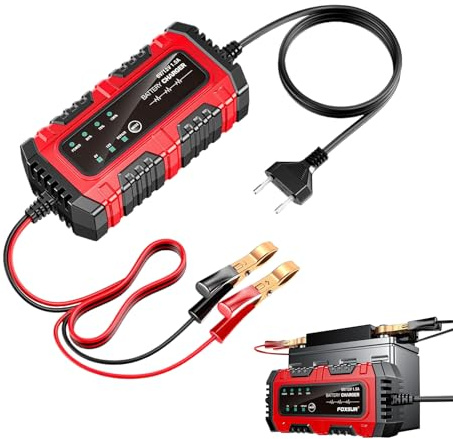 FmtwPhn Manutentore Batteria Auto | Caricabatterie 1.5A 6V/12V a Ricarica Lenta | Mantenitore Automatico Per Auto Camion Moto Barca E Imbarcazioni,Barche Veicoli Ricreazionali