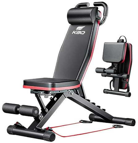 Verstellbarer Übungsstuhl für Home Gym - Klappbare Rückenverlängerungsbank für Kern-, Hüfte- und Unterrückentraining - Multifunktionale Hyperextensionsbank mit Spannungsseil für Ganzkörperstraining