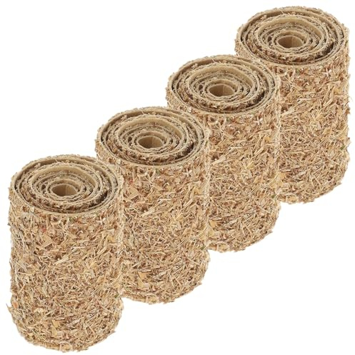 Kleiner Heuhaufen 4stücke Holzimitat Herbst Geschenkideen | Gold, Rustikale Optik für Bauernhofszene, Tischdisplay und Sandlandschaft, 4 Stück