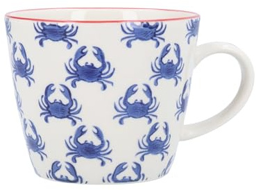 Gisela Graham Crab Ceramic Mug, Navy Blue, 300ml