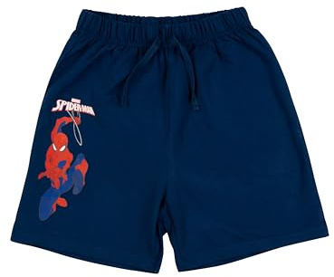 Marvel Spiderman Shorts für Jungen - Kinder Kurze Hose Trainingshose Bermuda Blau