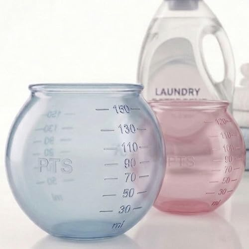 Dosierkugel für Waschmittel, Spender, Flüssigwaschmittel, Waschmaschine 100 % Silikon, Einsparung für Waschpulver und Flüssigkeiten, kratzfest, einzigartig, (2 Bälle Farbe Rosa Blau)