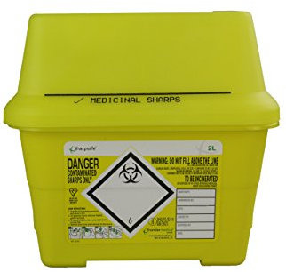 Frontier 41405430 Medical Sharps Disposal Bin/Box, 2 L