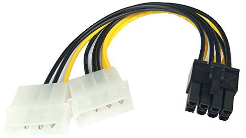 Aukson R38 8-Pin PCIe Stromkabel - 2X 4-Pin Molex zu PCI-E Adapter, 15 cm - Hochwertiger Grafikkarten Stromadapter für Stabile Leistung