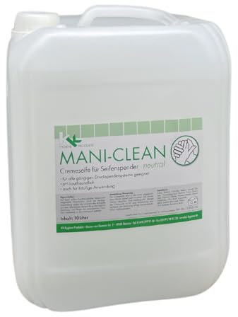 KK Mani-Clean Neutral, Flüssigseife im 10 L Kanister, unparfümierte Handseife, hautfreundlich und mild, rückfettend, ph neutral, kompatibel mit gängigen Spendersystemen