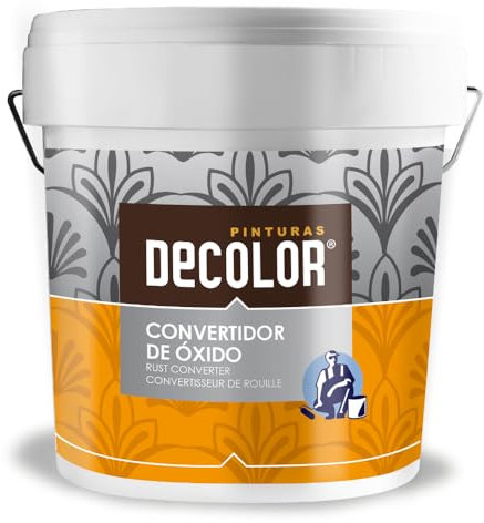 PINTURAS DECOLOR Convertidor de óxido. Neutraliza el proceso de la corrosión y lo transforma en un complejo metálico. Negro. 750 ML