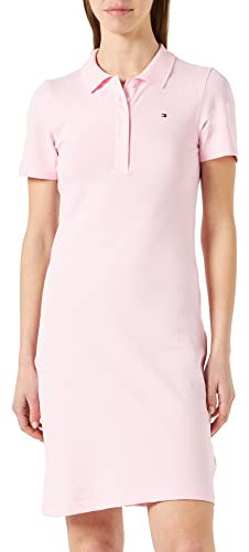 Tommy Hilfiger Robe Polo Femme 1985 Slim Pique Slim, Rose (Pastel Pink), L