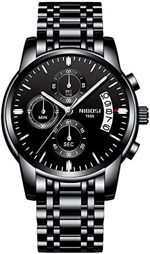 rorios Mode Herren Uhren Analog Quarz Armbanduhren Chronograph Uhr und Edelstahlband Zifferblatt Leuchtend Geschäft Uhren mit Kalender Multifunction Männer Armbanduhr