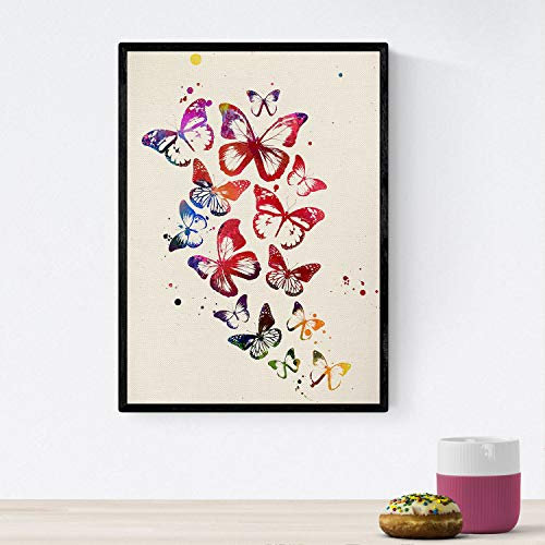 Nacnic für die Wall Schmetterlinge-Kunstdrucke Dekorative Rahmen. Aquarell-Stylesheets. Geschenke der Natur. 250 Gramm Papier